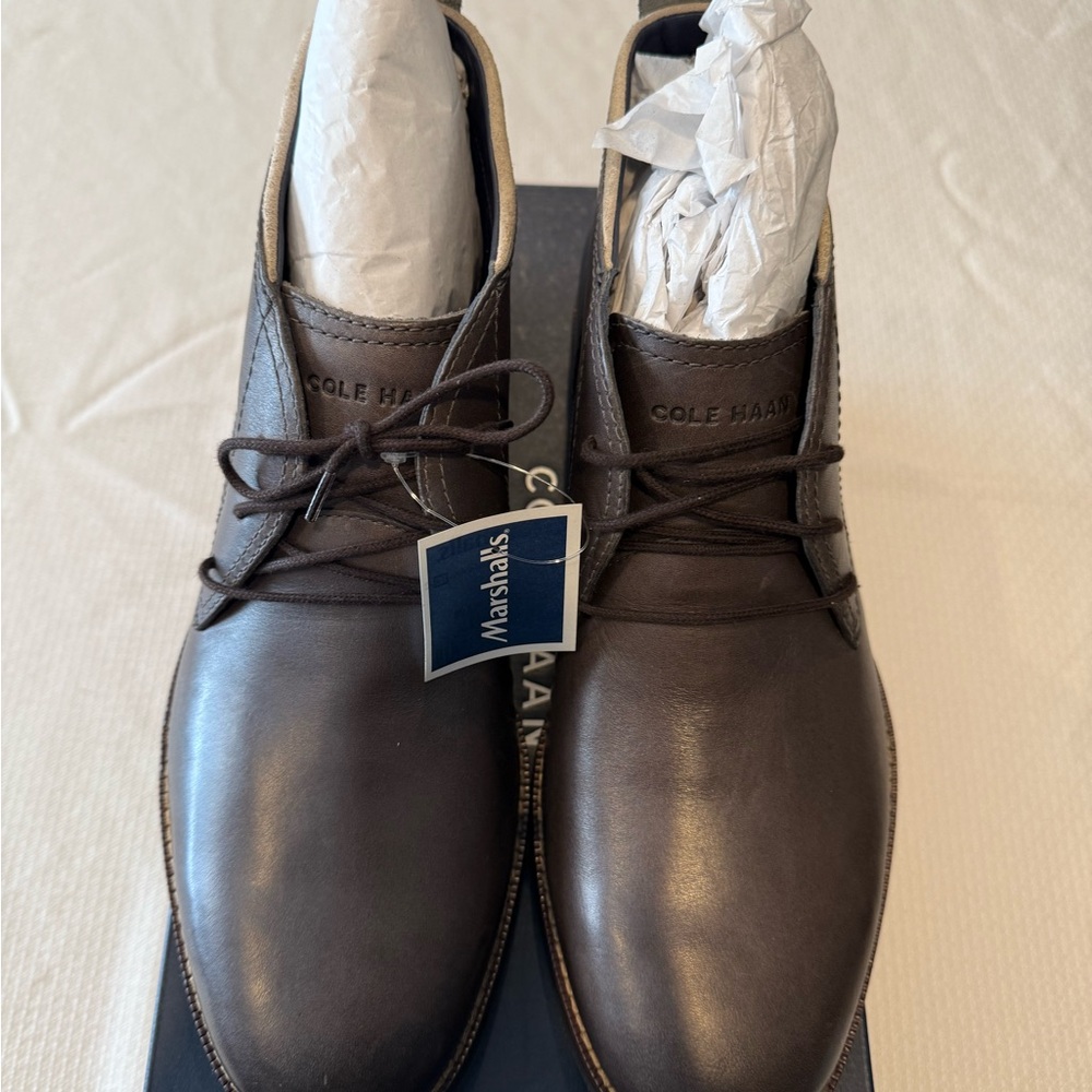 Cole Haan Grey Leather Men's Chukka Shoes